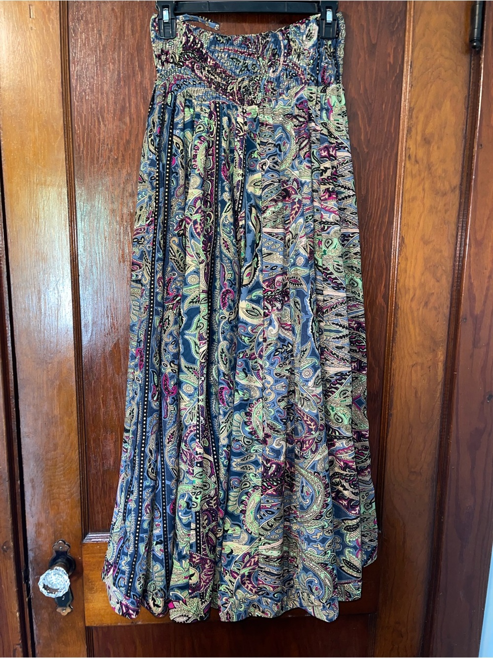 Silk blend paisley print Maxi skirt